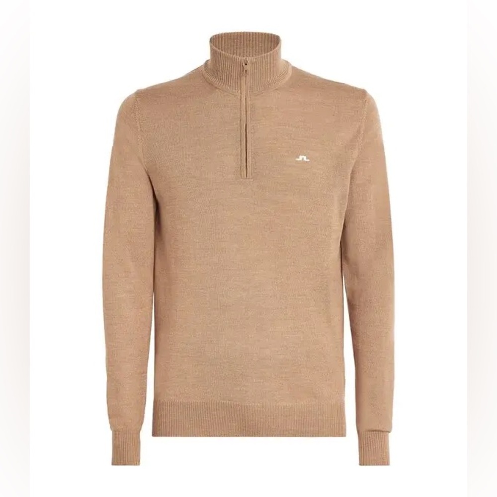 J.Lindeberg Men's Quarter Zip Kian 100% Merino wool Sweater
